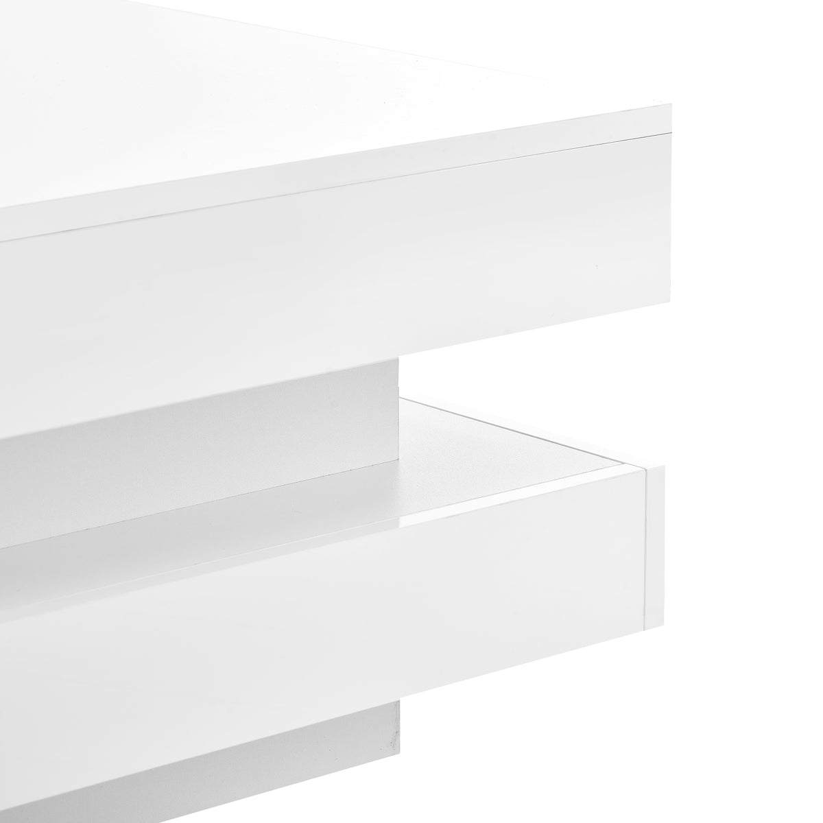 On-Trend White Gloss Coffee Table with LED Lights