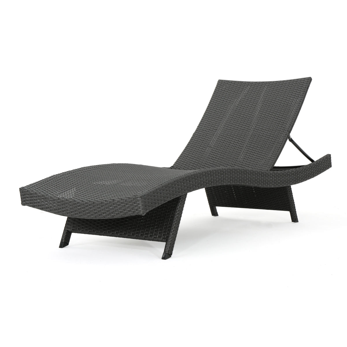 PE Wicker Chaise Lounge Gray
