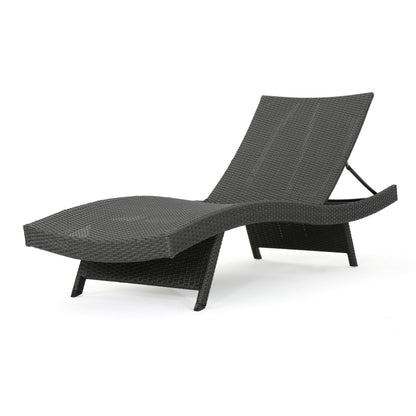 PE Wicker Chaise Lounge Gray