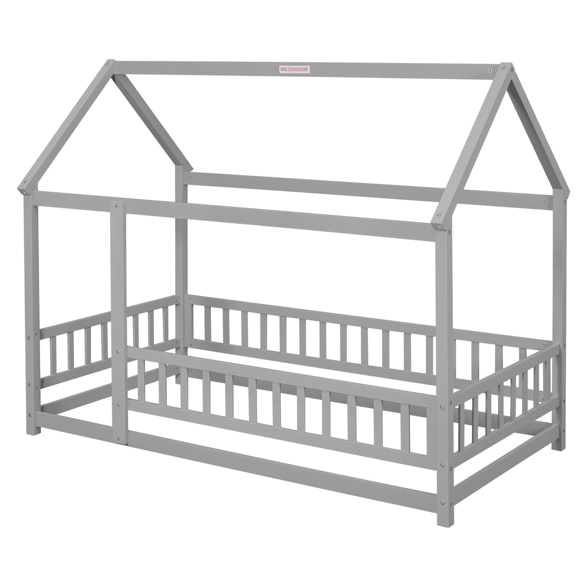 Twin Floor Bed Grey
