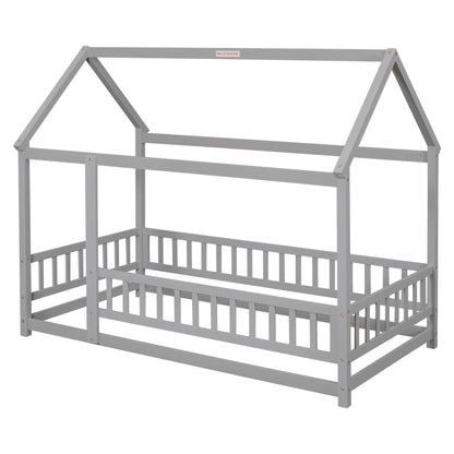 Twin Floor Bed Grey