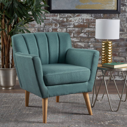 Mid-Century Dark Teal Accent Chair