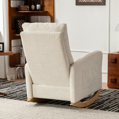 Rocking Accent Chair with Rubber Wood Frame