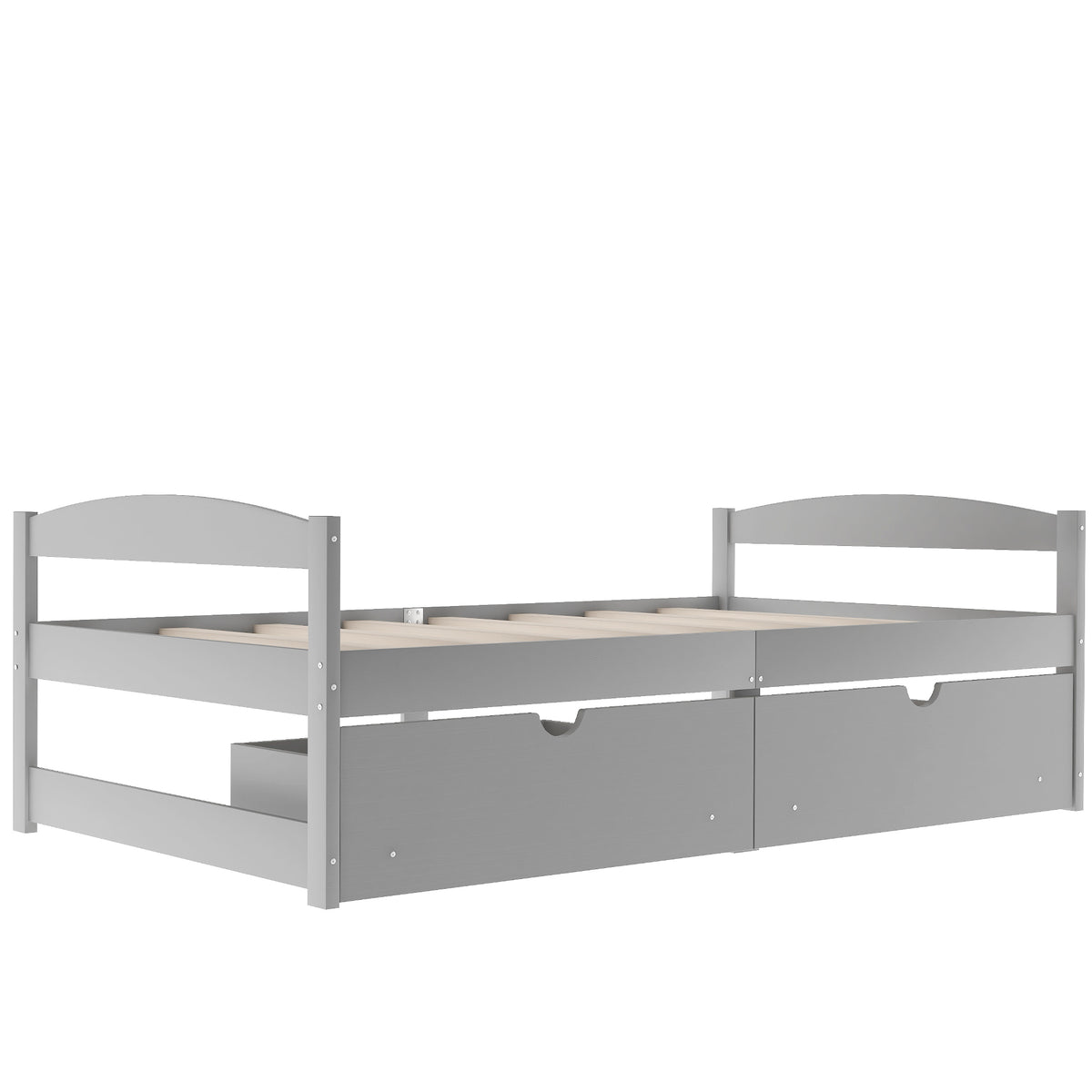Twin Platform Bed Gray