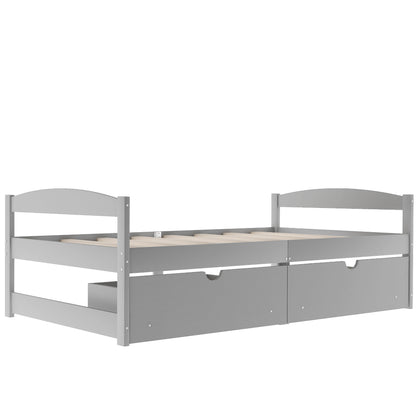 Twin Platform Bed Gray