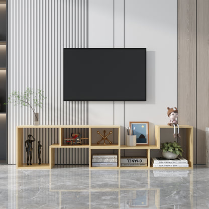 L-Shaped Oak Display Shelf – Modern Storage Unit