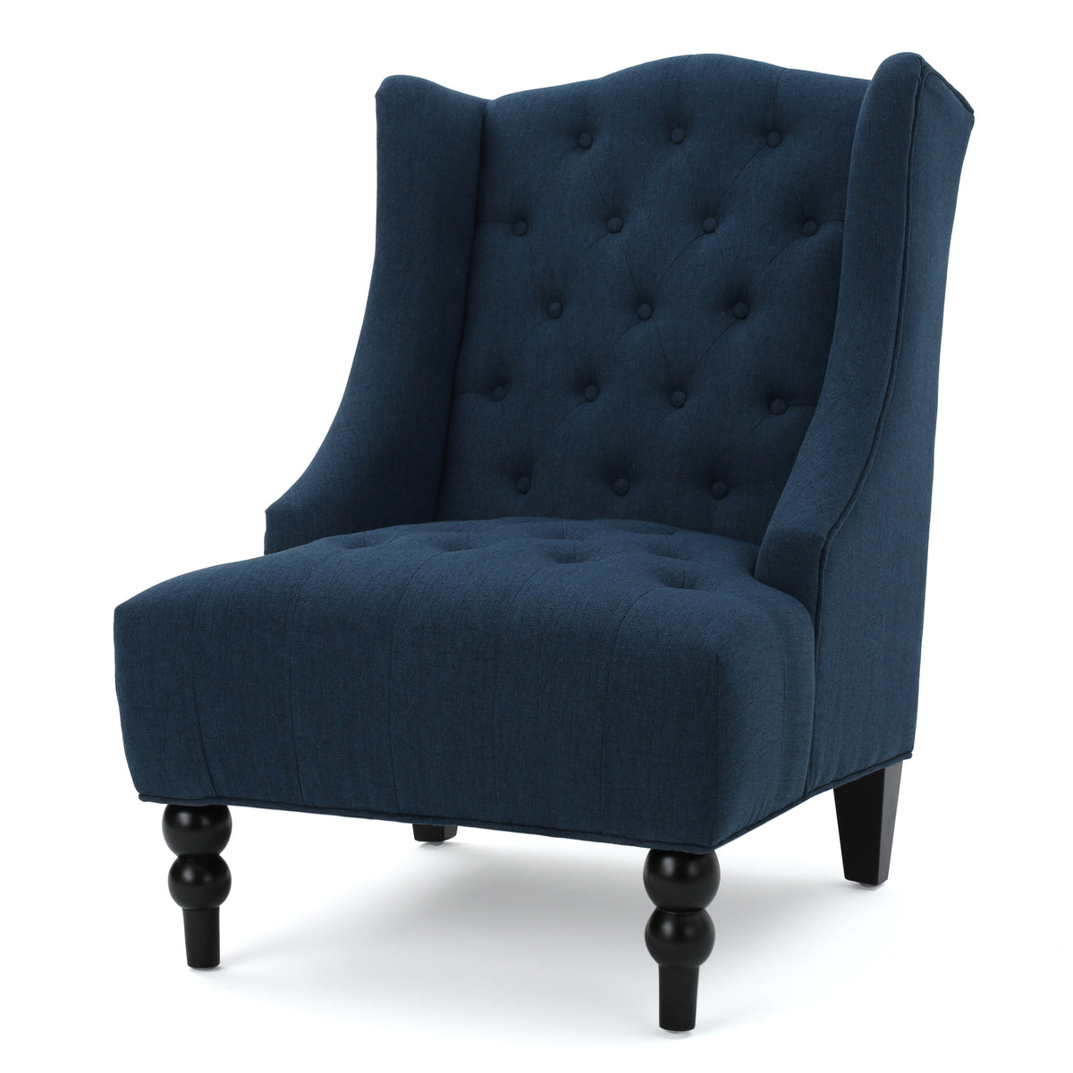 Upholstered Wingback Accent Chair Linen Beige