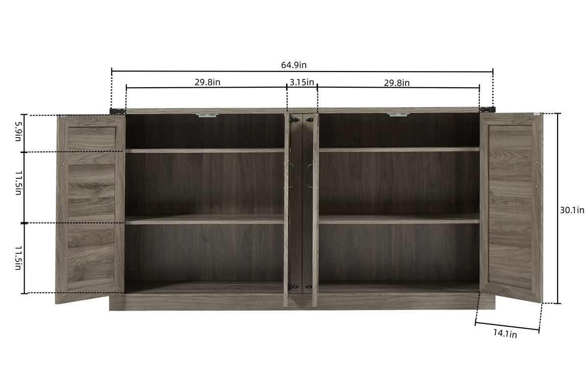 Slate Gray 4-Door Sideboard