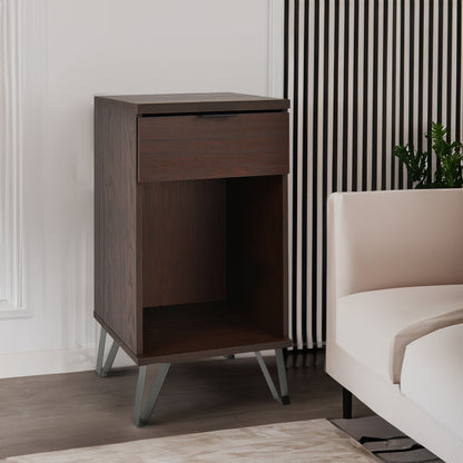 Walnut Tall End Table for Living Room