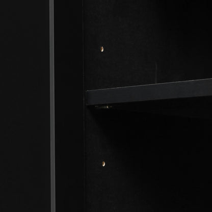 Rattan 4-Door Sideboard Black