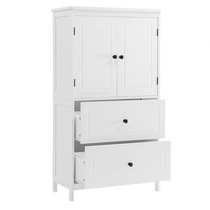 White Bathroom Storage Cabinet with Drawers