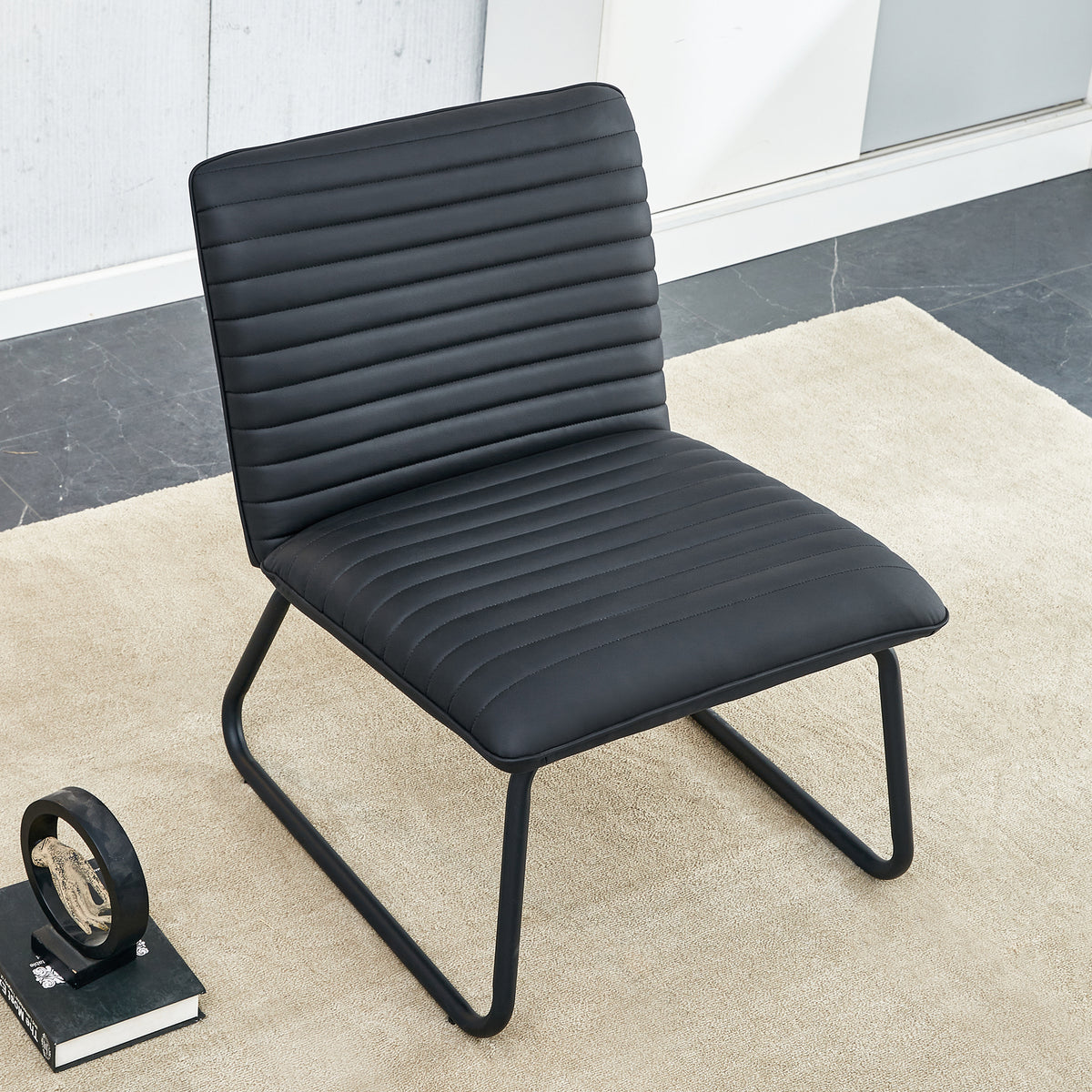 Black Armless Lounge Chair – Black Legs