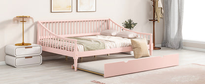 Full Daybed with Trundle Pink Finish