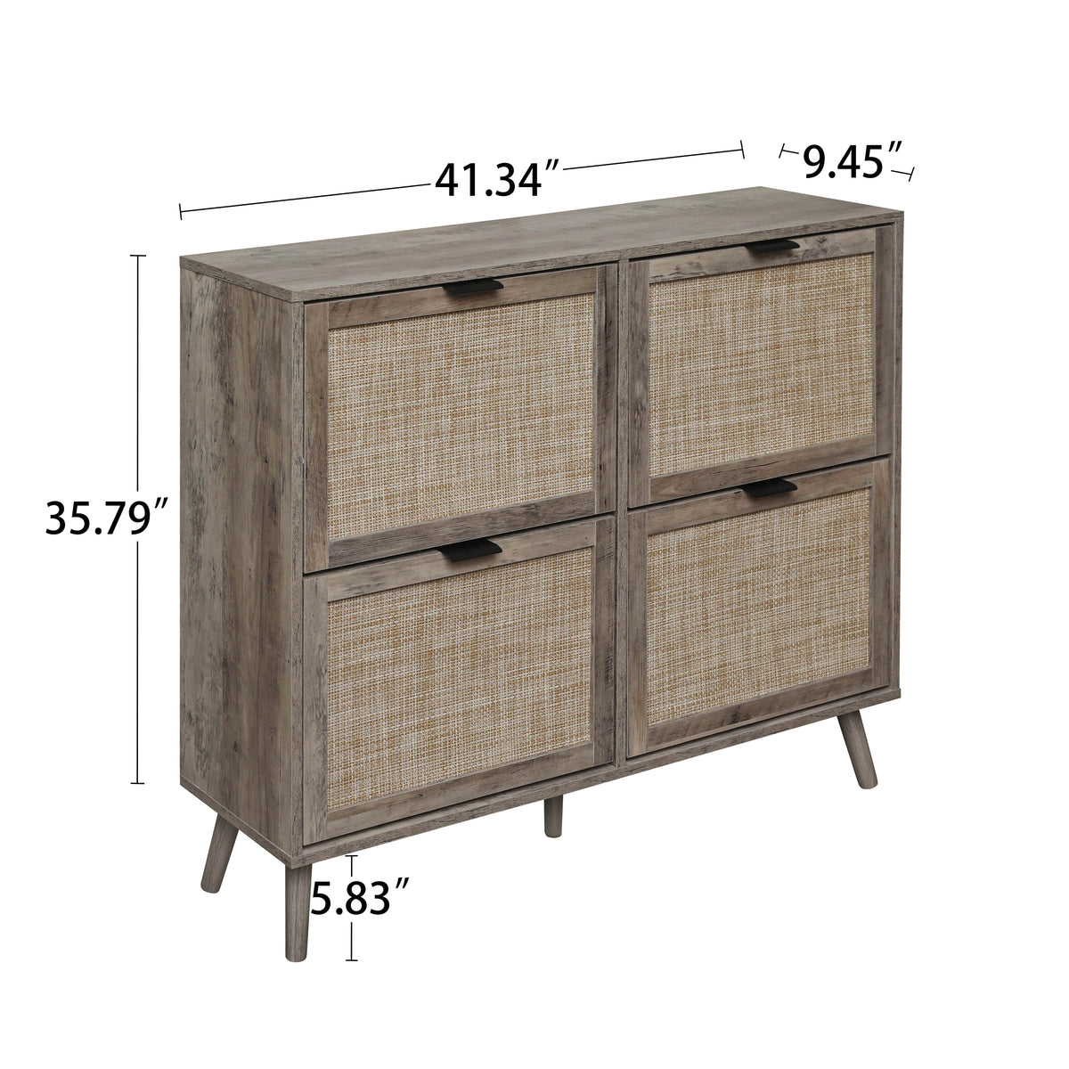 4-Door Entryway Shoe Storage Cabinet White