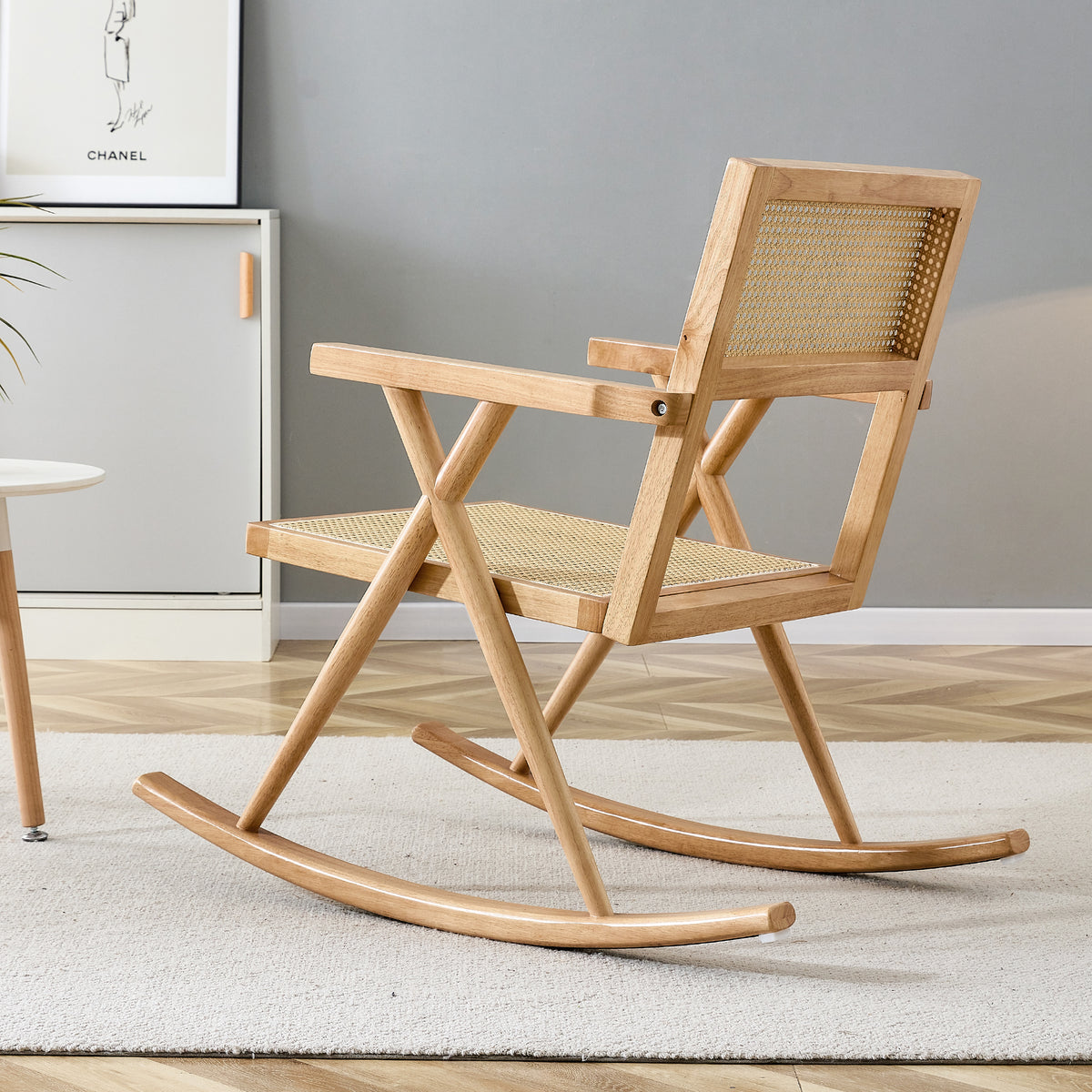 Outdoor Rattan Rocking Chair – Gray Wicker