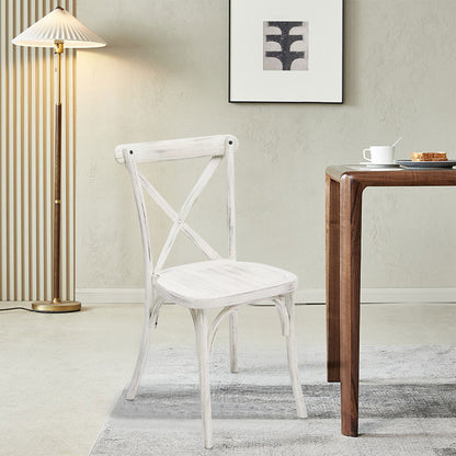 White Resin X-Back Dining Chair Set (4 pcs)
