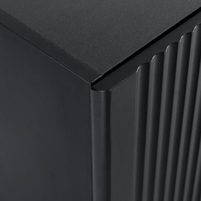 Luxury Fluted TV Stand Black
