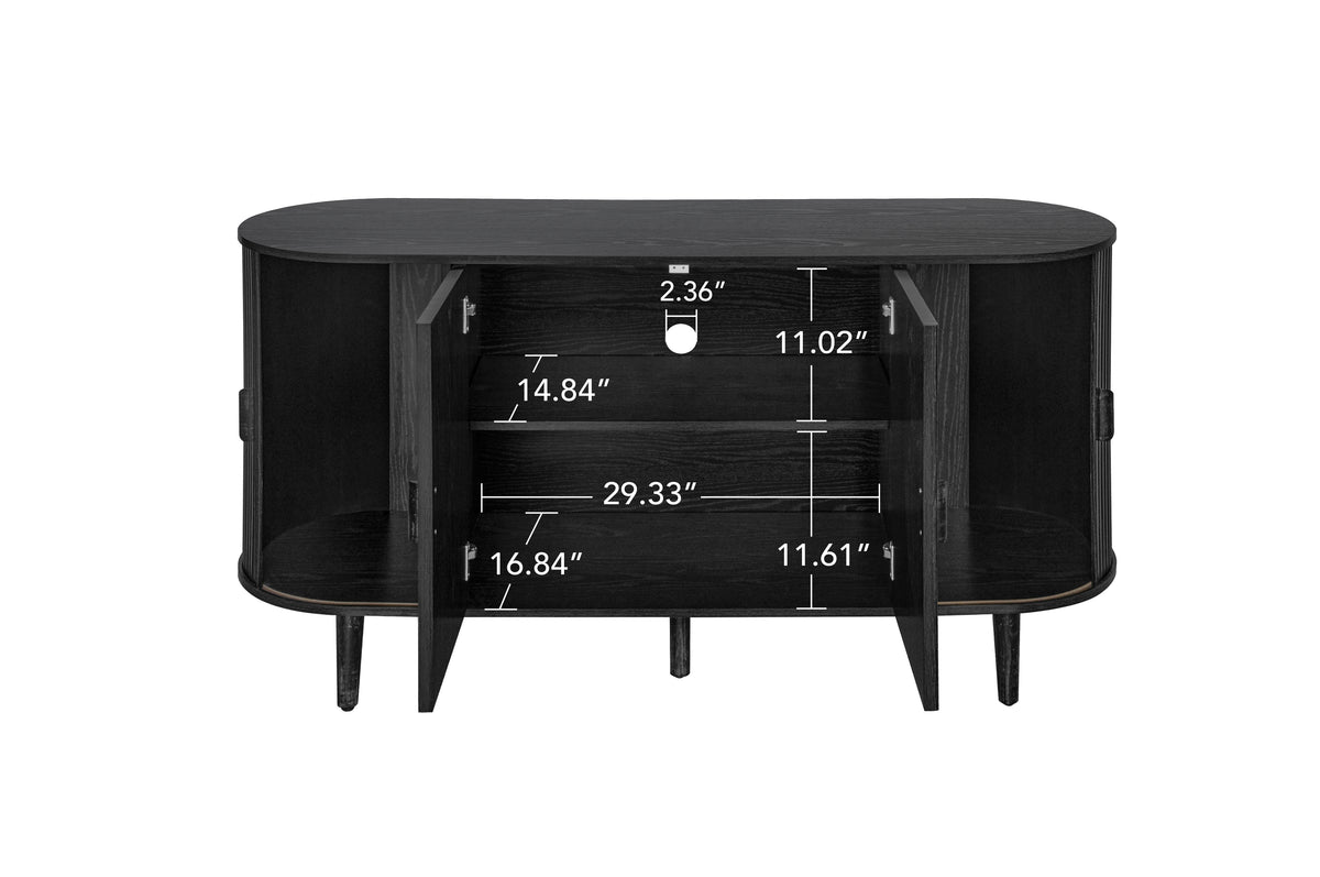 4-Door Accent Cabinet with TV Stand Storage