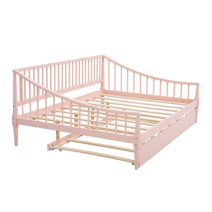 Full Daybed with Trundle Pink Finish