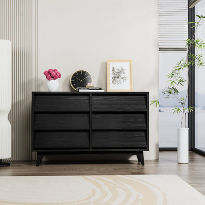 6-Drawer Double Dresser with Bevel Design