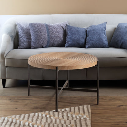 Thread Pattern Round Coffee Table Bronze