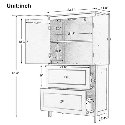 Black Bathroom Storage Cabinet with Drawers