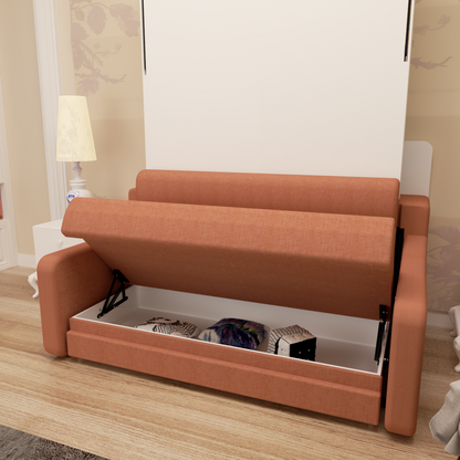 Full Sofa Bed with Drawers White