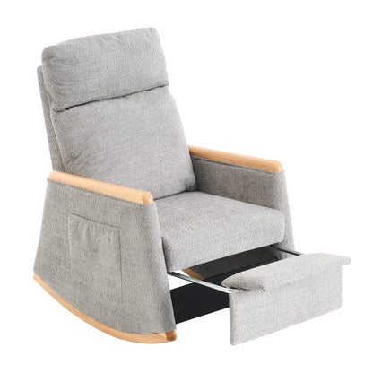 Rocking Chair with Footrest Gray