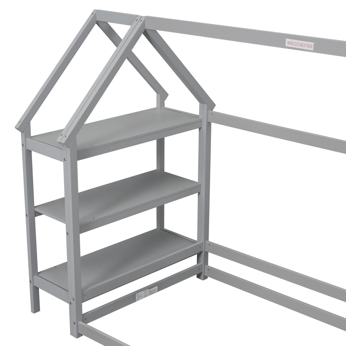 House Frame Platform Bed with Storage Gray