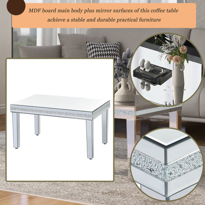 Crystal Base Coffee Table Silver
