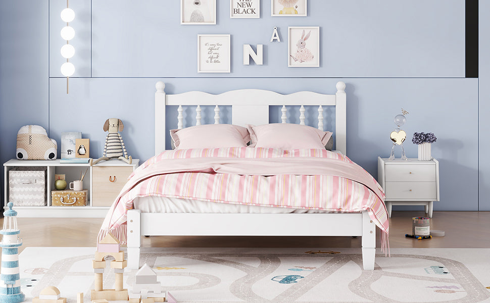 Twin Upholstered Bed with Column Headboard