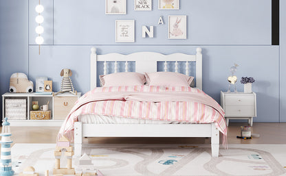 Twin Upholstered Bed with Column Headboard