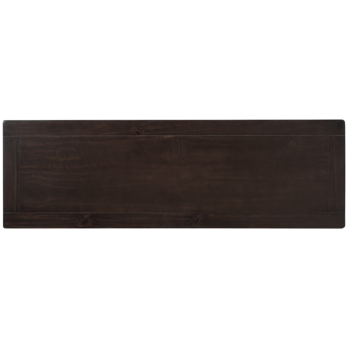 Beige Wood Console Table – Espresso Accents