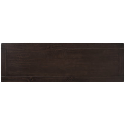 Beige Wood Console Table – Espresso Accents