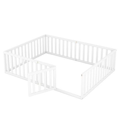 Queen Floor Bed White