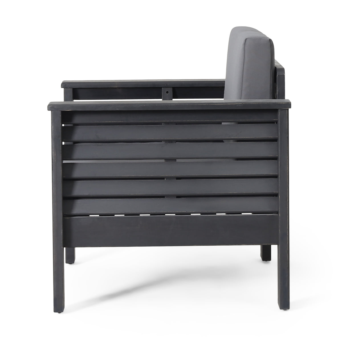 Outdoor Acacia Club Chairs (2 pcs) – Dark Gray
