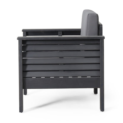 Outdoor Acacia Club Chairs (2 pcs) – Dark Gray