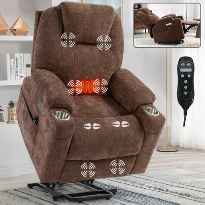 Chenille Power Recliner Chair 350LB Capacity