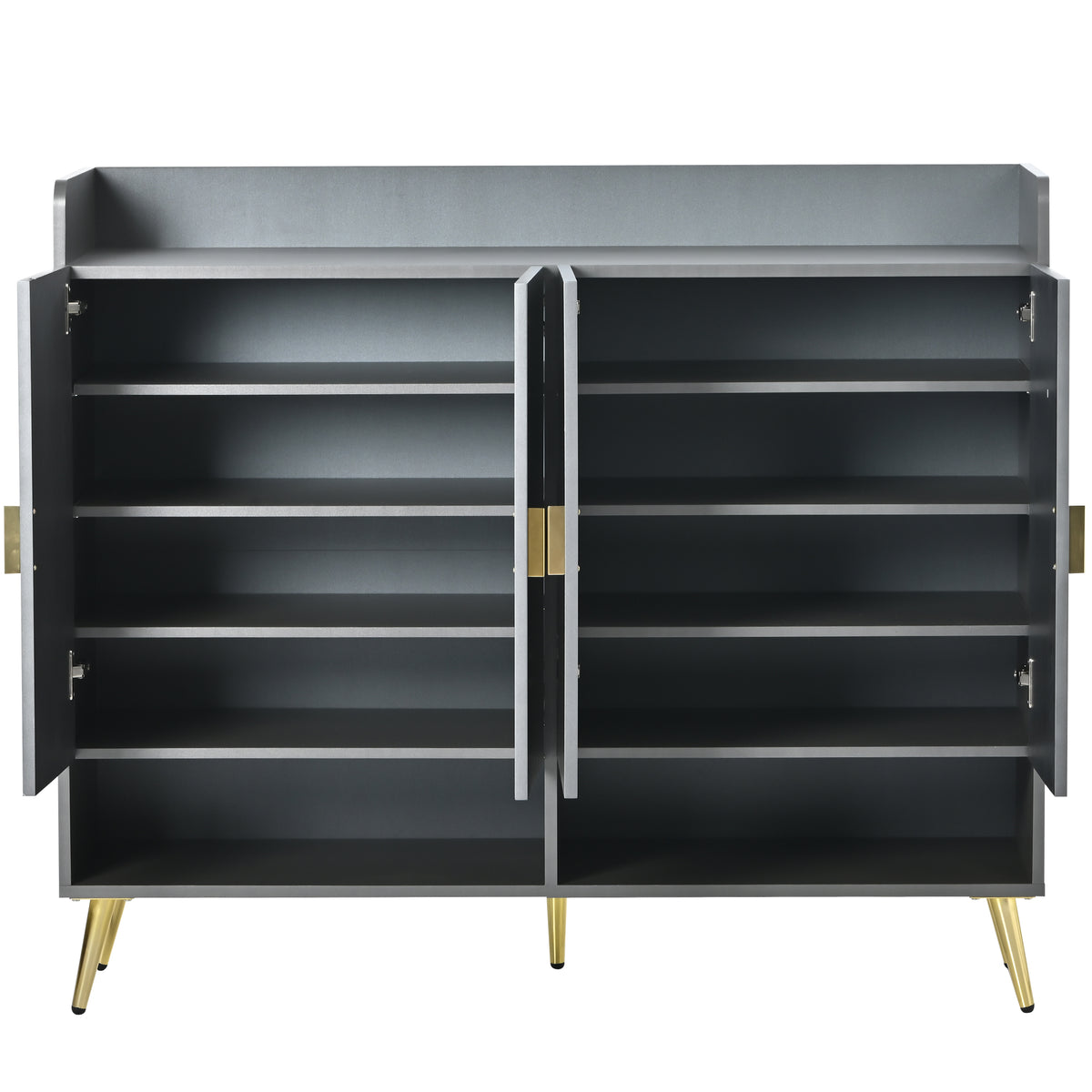 Multi-Layer Shoe Cabinet – Adjustable Matte Wood Edition