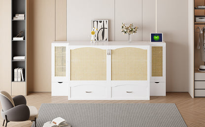 Murphy Wall Bed with Drawers White Finish