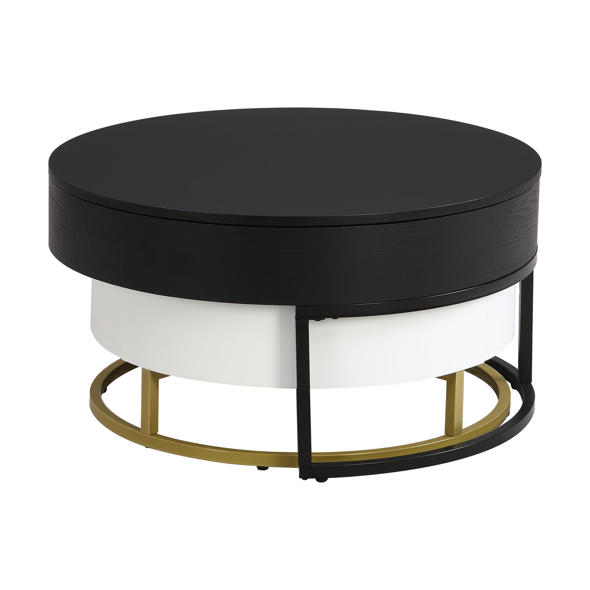 Lift-Top Coffee Tables with Drawers Black