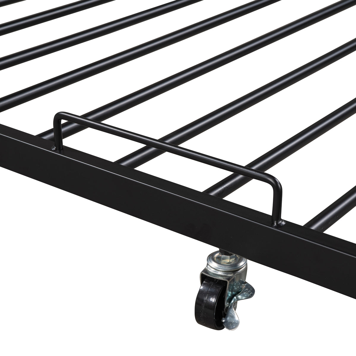 Queen Metal Platform Bed with USB Ports Black