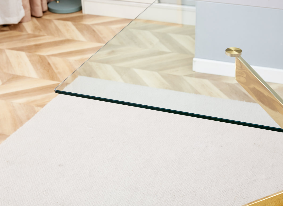 Clear Glass Table Gold