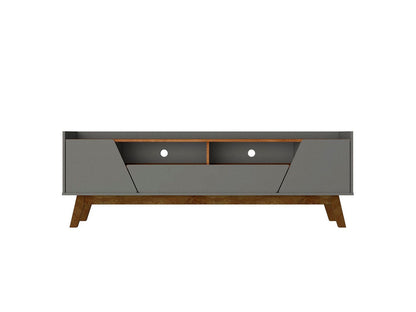 Malmo Modern 70.8" TV Stand with 2 Drawers - Grey/Brown