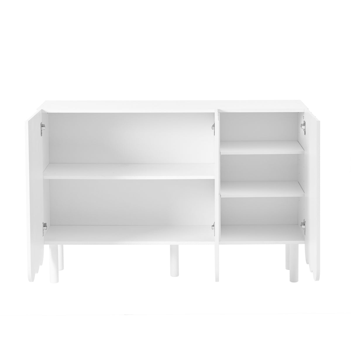 Cream Shoe Cabinet with Solid Wood Legs