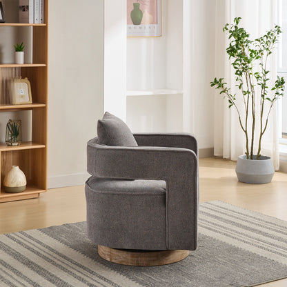 Swivel Accent Chair Charcoal Linen