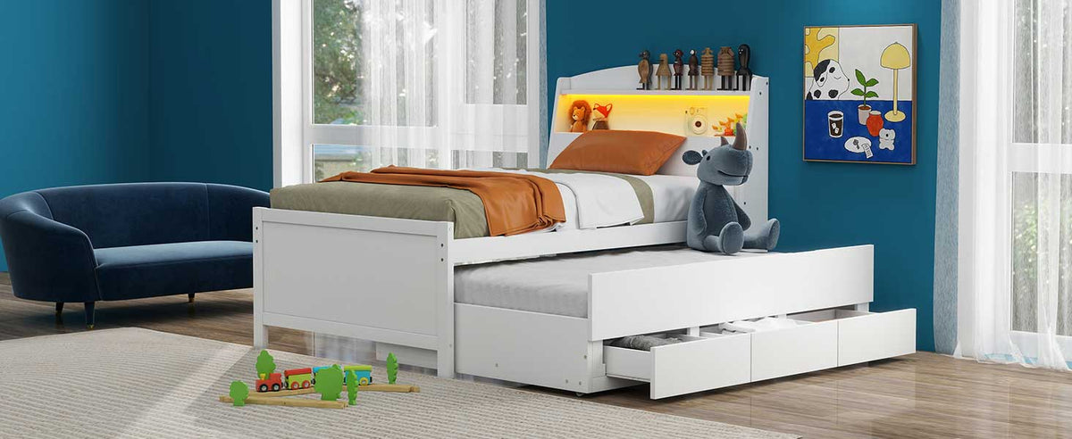 Twin Platform Bed White