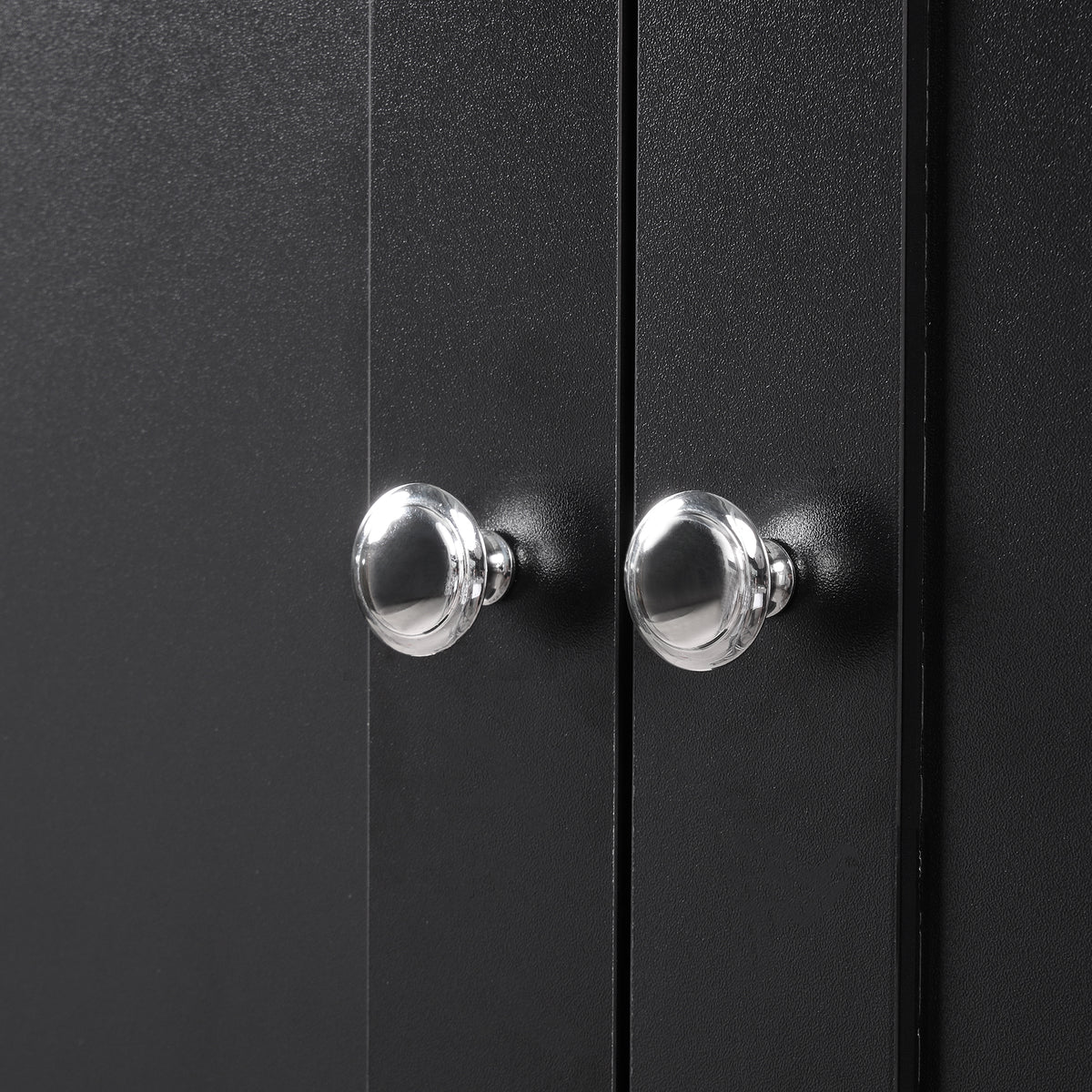 4-Door Bathroom Storage Cabinet Black Finish