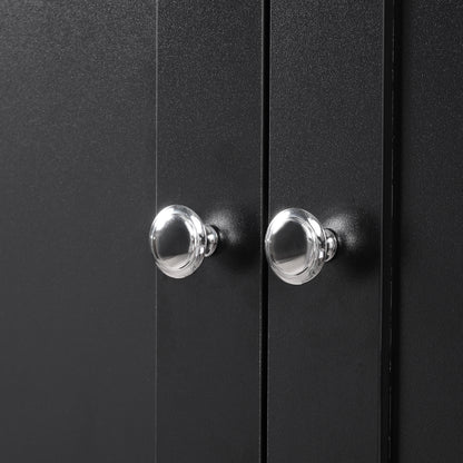 4-Door Bathroom Storage Cabinet Black Finish