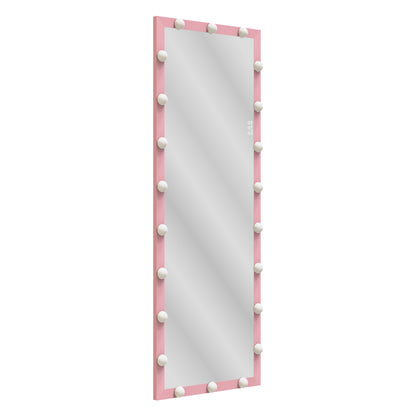 Hollywood LED Floor Mirror with Stand Pink